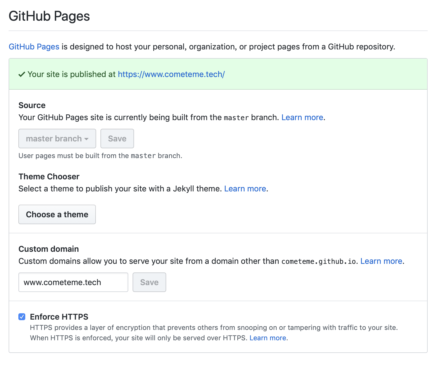 Github Pages setting